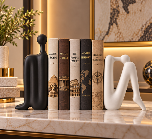 Character Bookends Black and White Set