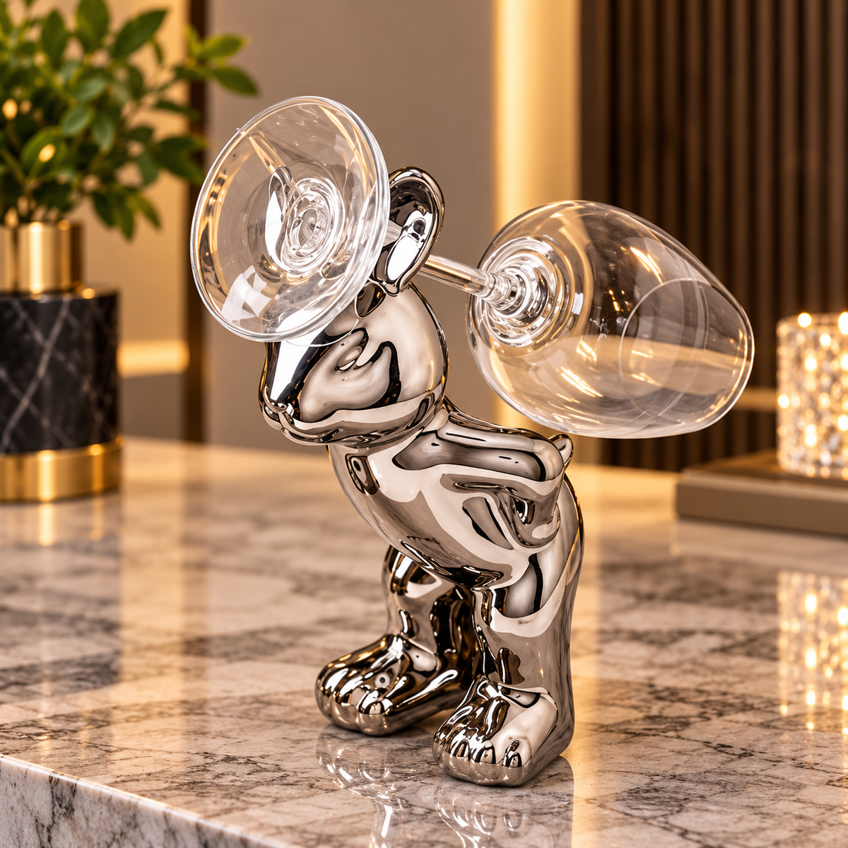 Silver Plated Drunkard Rabbit Cup Holder