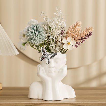White Figure Table Vase