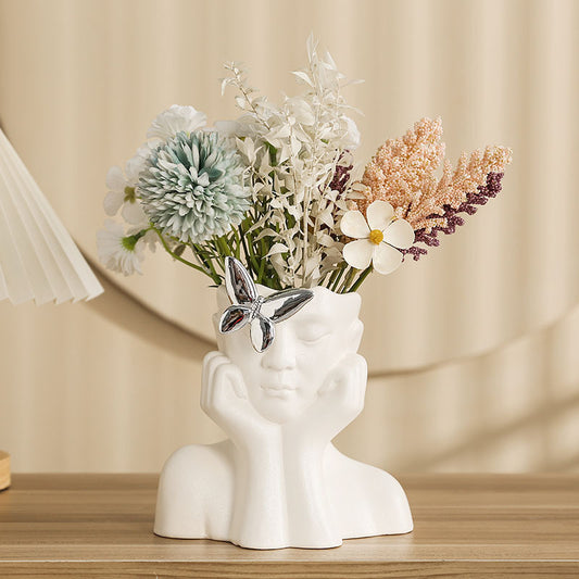 White Figure Table Vase