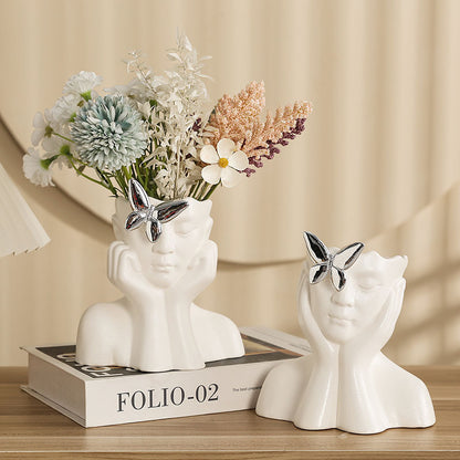 White Figure Table Vase