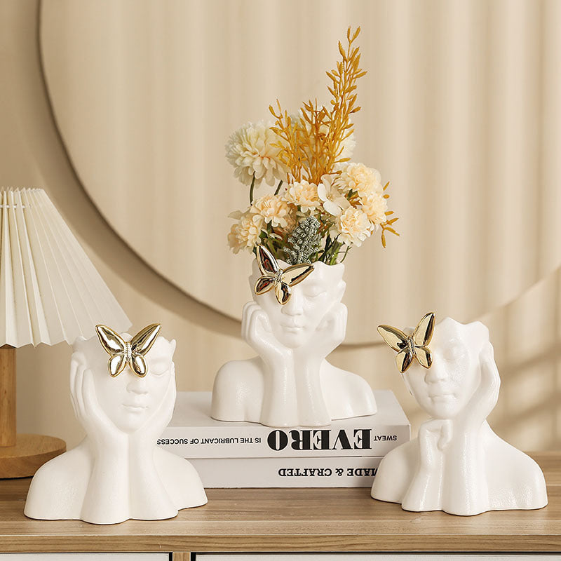 White Figure Table Vase