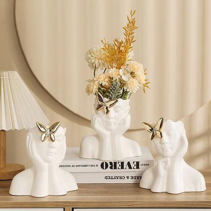White Figure Table Vase